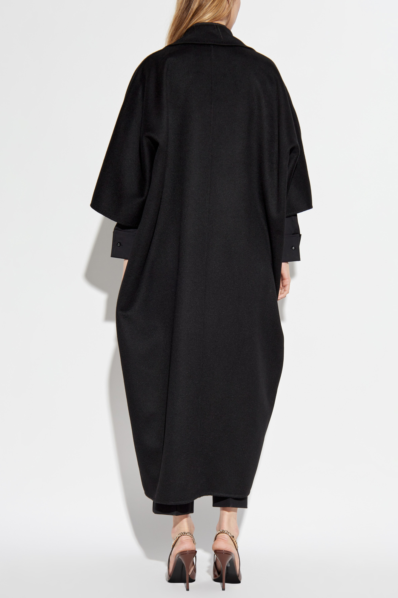 マックスマーラ Max Mara Gitano SS Coat Camel drap cape coat, black | 